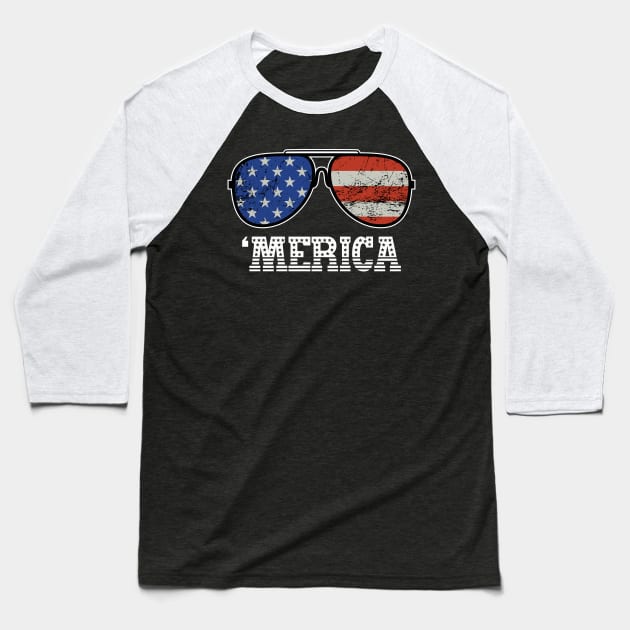 Merica Baseball T-Shirt by sevalyilmazardal